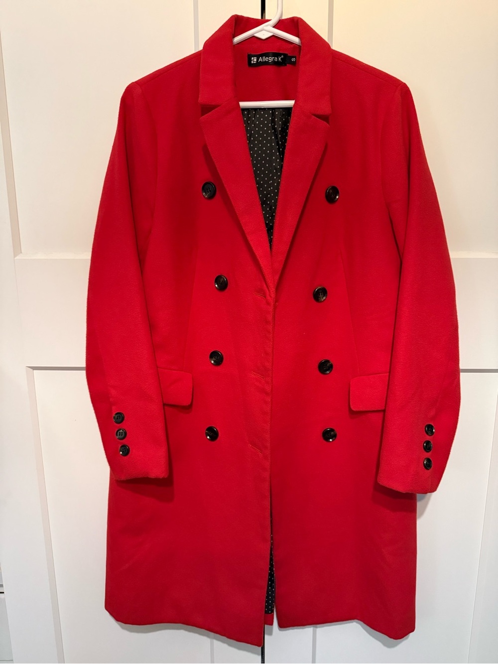 Stunning red Double-Breasted Pea Coat